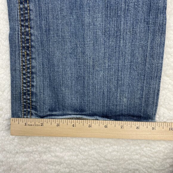 Maurices Jeans Womens Sz 31 Blue Premium Wide Leg Mid Rise Embroidered 31x31 - Picture 9 of 10